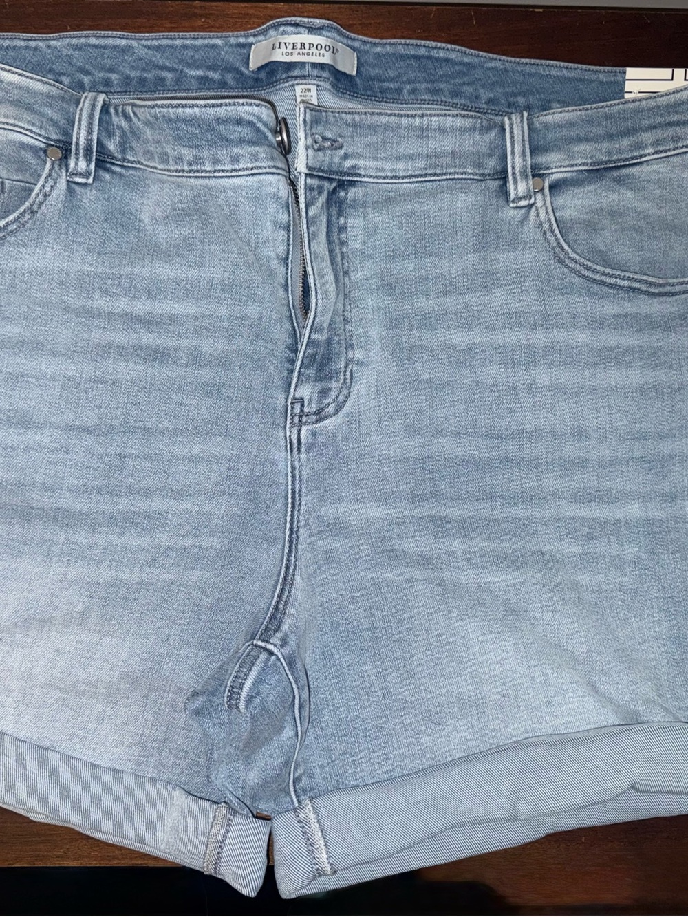 LIVERPOOL Women's Light Blue Denim Shorts (22 W)